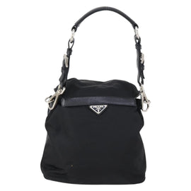 PRADA Shoulder Bag Nylon Black Silver Auth 147531 - 0