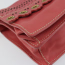 Miu Miu Shoulder Bag Leather Pink Gold Auth 147535-14