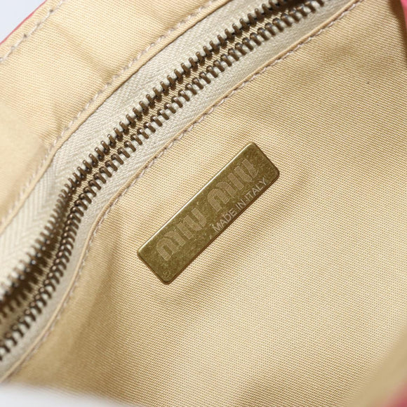 Miu Miu Shoulder Bag Leather Pink Gold Auth 147535