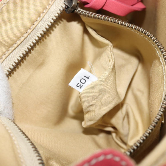 Miu Miu Shoulder Bag Leather Pink Gold Auth 147535