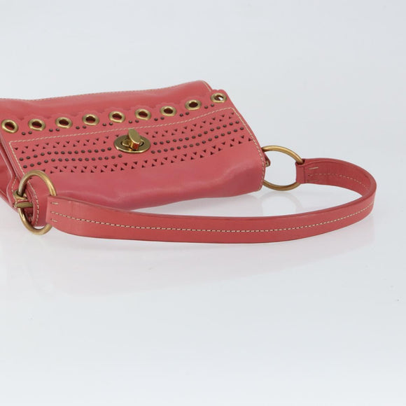 Miu Miu Shoulder Bag Leather Pink Gold Auth 147535