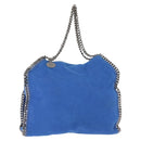 Stella MacCartney Falabella Chain Bag Polyester Blue Silver 261063 Auth 147537-1