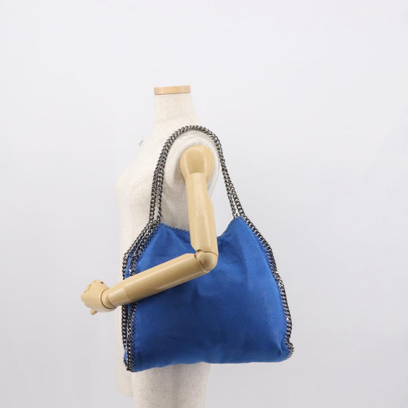 Stella MacCartney Falabella Chain Bag Polyester Blue Silver 261063 Auth 147537