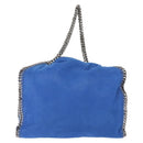 Stella MacCartney Falabella Chain Bag Polyester Blue Silver 261063 Auth 147537-2