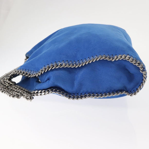 Stella MacCartney Falabella Chain Bag Polyester Blue Silver 261063 Auth 147537