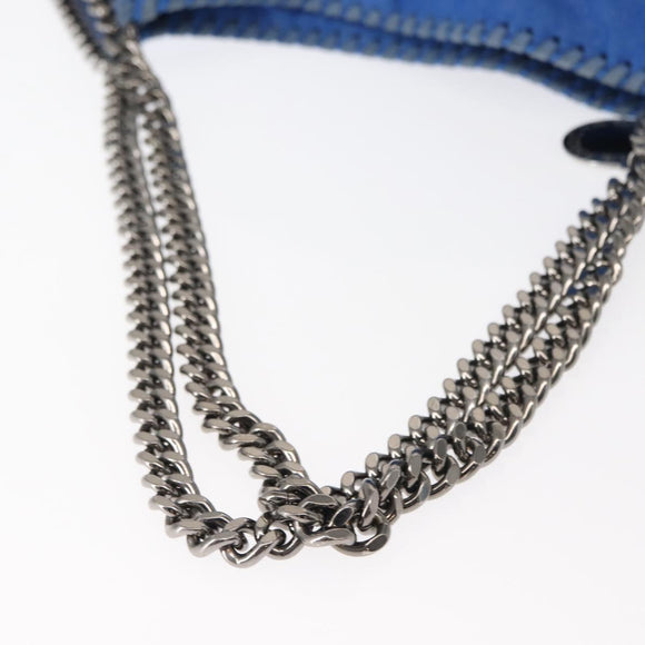 Stella MacCartney Falabella Chain Bag Polyester Blue Silver 261063 Auth 147537