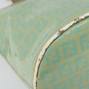 FENDI Zucchino Canvas Mamma Baguette Bag Enamel Peppermint Gold Auth 147538-14