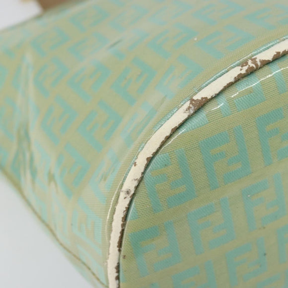 FENDI Zucchino Canvas Mamma Baguette Bag Enamel Peppermint Gold Auth 147538