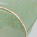 FENDI Zucchino Canvas Mamma Baguette Bag Enamel Peppermint Gold Auth 147538-15