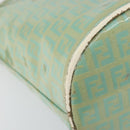 FENDI Zucchino Canvas Mamma Baguette Bag Enamel Peppermint Gold Auth 147538-16