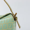 FENDI Zucchino Canvas Mamma Baguette Bag Enamel Peppermint Gold Auth 147538-17
