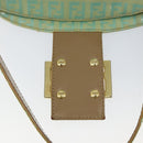 FENDI Zucchino Canvas Mamma Baguette Bag Enamel Peppermint Gold Auth 147538-10