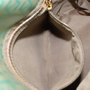 FENDI Zucchino Canvas Mamma Baguette Bag Enamel Peppermint Gold Auth 147538-22