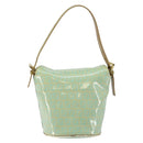 FENDI Zucchino Canvas Mamma Baguette Bag Enamel Peppermint Gold Auth 147538-2