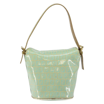 FENDI Zucchino Canvas Mamma Baguette Bag Enamel Peppermint Gold Auth 147538 - 0