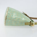 FENDI Zucchino Canvas Mamma Baguette Bag Enamel Peppermint Gold Auth 147538-3