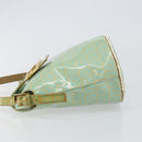 FENDI Zucchino Canvas Mamma Baguette Bag Enamel Peppermint Gold Auth 147538-4