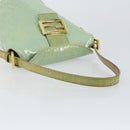 FENDI Zucchino Canvas Mamma Baguette Bag Enamel Peppermint Gold Auth 147538-7