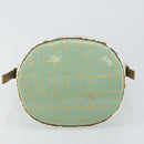 FENDI Zucchino Canvas Mamma Baguette Bag Enamel Peppermint Gold Auth 147538-5
