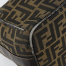 FENDI Zucca Canvas Vanity Bag Black Brown Auth 147539-14