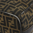 FENDI Zucca Canvas Vanity Bag Black Brown Auth 147539-15
