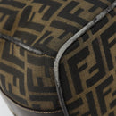 FENDI Zucca Canvas Vanity Bag Black Brown Auth 147539-16