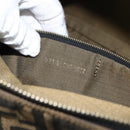 FENDI Zucca Canvas Vanity Bag Black Brown Auth 147539-12