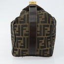 FENDI Zucca Canvas Vanity Bag Black Brown Auth 147539-3