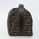 FENDI Zucca Canvas Vanity Bag Black Brown Auth 147539-4