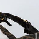 FENDI Zucca Canvas Vanity Bag Black Brown Auth 147539-6