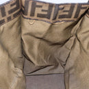 FENDI Zucca Canvas Mamma Baguette Tote Bag Black Brown Auth 147540-22