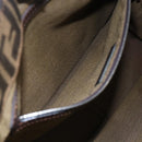 FENDI Zucca Canvas Mamma Baguette Tote Bag Black Brown Auth 147540-23