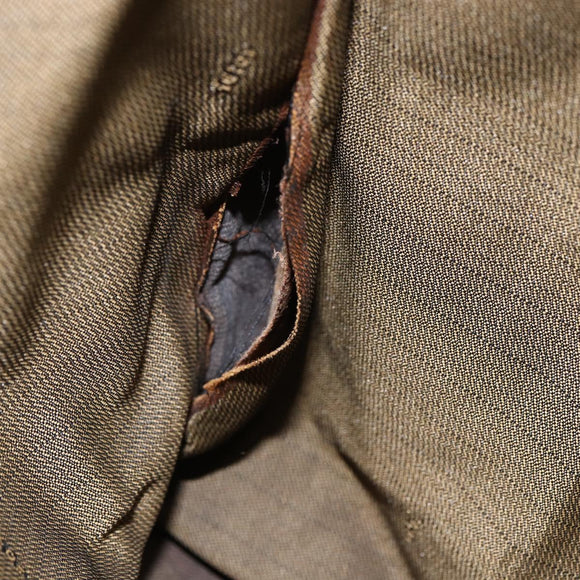 FENDI Zucca Canvas Mamma Baguette Tote Bag Black Brown Auth 147540