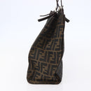 FENDI Zucca Canvas Mamma Baguette Tote Bag Black Brown Auth 147540-4