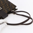 FENDI Zucca Canvas Mamma Baguette Tote Bag Black Brown Auth 147540-7