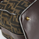 FENDI Zucca Canvas Tote Bag Black Brown Auth 147544-16