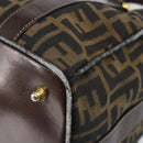FENDI Zucca Canvas Tote Bag Black Brown Auth 147544-17