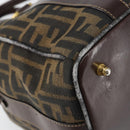 FENDI Zucca Canvas Tote Bag Black Brown Auth 147544-9