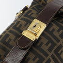 FENDI Zucca Canvas Tote Bag Black Brown Auth 147544-19