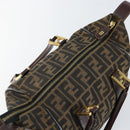 FENDI Zucca Canvas Tote Bag Black Brown Auth 147544-10