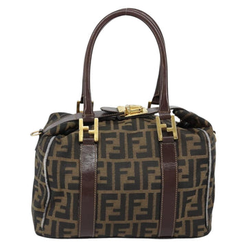FENDI Zucca Canvas Tote Bag Black Brown Auth 147544 - 0