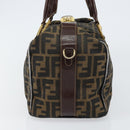FENDI Zucca Canvas Tote Bag Black Brown Auth 147544-4
