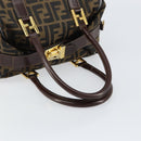 FENDI Zucca Canvas Tote Bag Black Brown Auth 147544-8