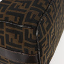 FENDI Zucca Canvas Vanity Bag Black Brown Auth 147545-9