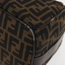 FENDI Zucca Canvas Vanity Bag Black Brown Auth 147545-14