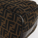 FENDI Zucca Canvas Vanity Bag Black Brown Auth 147545-16