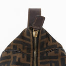 FENDI Zucca Canvas Vanity Bag Black Brown Auth 147545-11