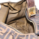 FENDI Zucca Canvas Vanity Bag Black Brown Auth 147545-20