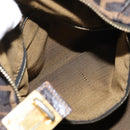 FENDI Zucca Canvas Vanity Bag Black Brown Auth 147545-21