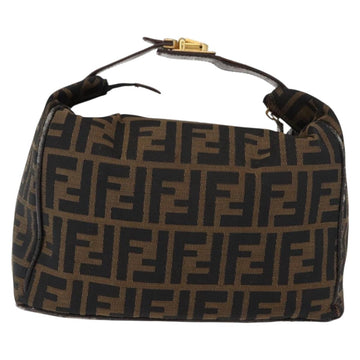 FENDI Zucca Canvas Vanity Bag Black Brown Auth 147545 - 0